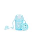 Twistshake Mini gobelet anti-éclaboussures - Bébé -Bec souple-Mixeur de fruits-230 ml-Tasse de sevrage anti-fuite-Sans BPA-4m+-Bleu-0