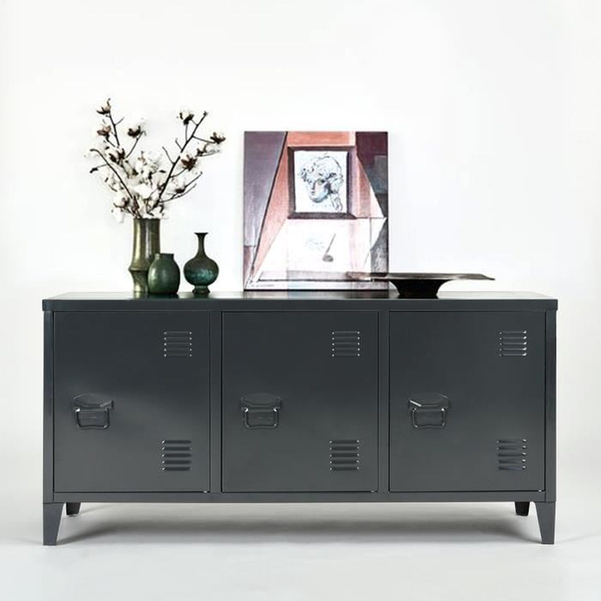 Meuble Tv Casier Noir Cdiscount