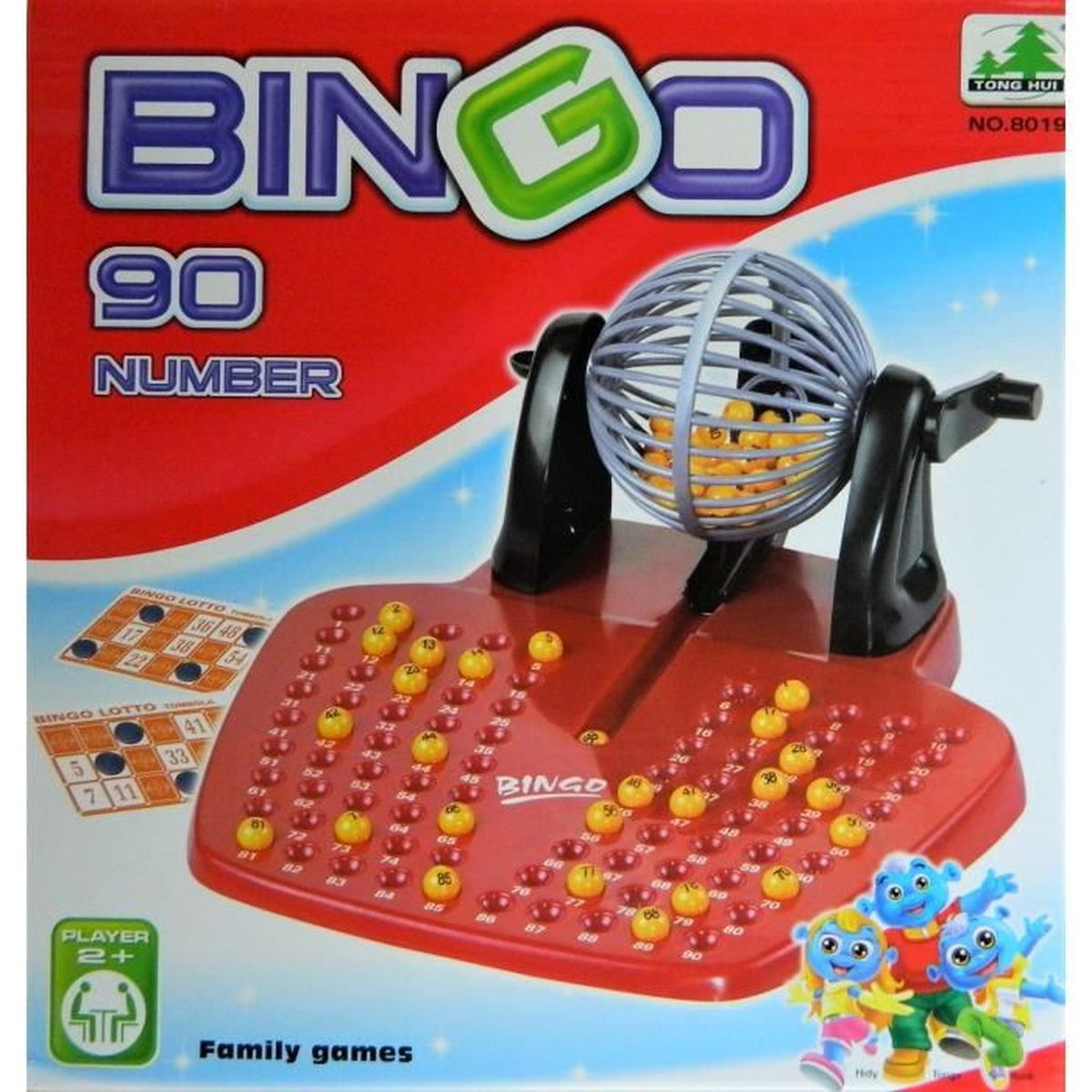 Roulette manivelle Loto Bingo 48 cartons 90 Boules Jeu Bingo