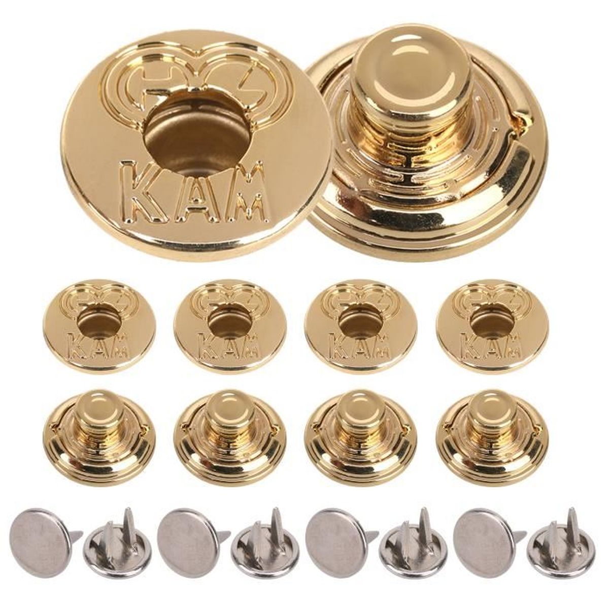 50 Boutons De Jeans Métalliques - Kit De Réparation Sans Couture Avec Tournevis, 10 Styles