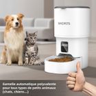 WHDPETS ®WHD© 4L Distributeur Automatique Croquettes Chat ,Programmable 1-6 Repas/Jour , Minuterie + Mémoire 10s ,Couvercle Pressé
