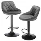 MIPAN Lot de 2 Chaise de Bar - Tabouret de Bar Velours - Tabouret de Loisir-Réglable-Pour les établis, bars, restaurants,Chaise de Bar