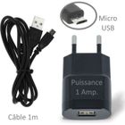 ACCE2S Chargeur Secteur USB 1A + Câble Pour DORO A Clapet 6050 - 6530 - 6520