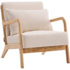 HABITAT ET JARDIN Fauteuil "Clinton" en bois style scandinave - Lin - Beige