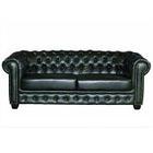 VENTE-UNIQUE Canapé chesterfield 3 places BRENTON 100% cuir de