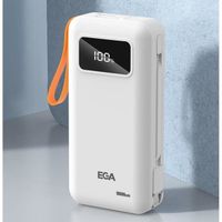 EGA 10000mAh batterie externe portable ultra-mince power bank pour tous les téléphones mobiles - Blanc