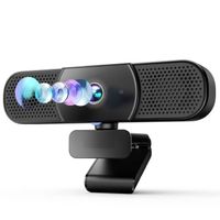 Webcam - Microphone - Haut-parleur 3 en 1, Webcam 2K avec Autofocus Caméra d'ordinateur pour conférence/Live streaming -CC1006