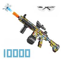 Bombe à Eau Pistolet électrique avec 10000 perles d'eau et verres jeux de plein air(Jaune