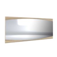 Miroir Blanc laqué/Chêne doré - STAIN : Blanc et chêne naturel - L180 x l2 x H66 cm