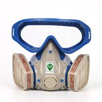 Masque de Protection Respiratoire Réutilisable, Anti poussière, Anti gaz avec Filtres et Lunettes de Protection pour Peinture, Trava