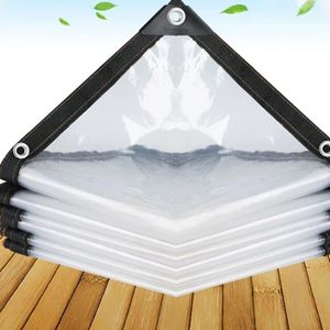 Bâche Imperméable Transparente Avec Oeillets - PVC 400g/m² Étanche Et Coupe-Vent Pour Bateau, Terrasse, Plantes Et Mobilier Jardin