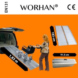 RAMPE POUR CHARGEMENT WORHAN® 1.83m Rampe Alu Pliable Valise Aluminium P
