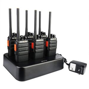 Retevis - 10 talkie walkie professionnel 16 Canaux avec Oreillette et base  de chargement noir - Talkies Walkies - Rue du Commerce