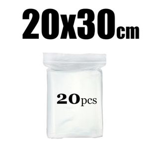SAC DE VOYAGE 20x30cm 50PCS-Épaisseur 4.8MIL (0.12mm)-Optics Sac en plastique transparent à fermeture éclair, emballage ali