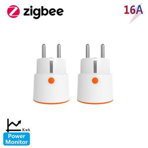 PRISE Plug ue - 2 pcs zigbee - Prise WiFi Tuya Smart Zigbee 16a, prise ue, moniteur de puissance, minuterie, compat