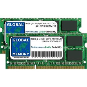MÉMOIRE RAM 16Go (2 x 8Go) DDR3 1600MHz PC3-12800 204-PIN SODI