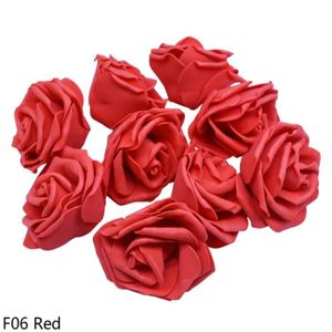 FLEUR ARTIFICIELLE 8cm - F06 rouge - Grandes roses sans tige en mouss