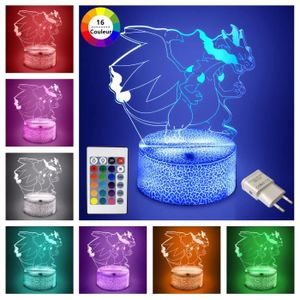 Klarigo®️ Veilleuse Pokémon - Lampe LED 3D Illusion - 16 Couleurs - Lampe  de Bureau 