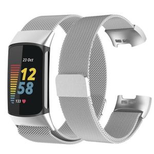 BRACELET MONTRE CONNEC. pour Bracelet Fitbit Charge 4, Bracelet Fitbit Charge 3, Métal en Acier Inoxydable Réglable, Bracelet de Remplacement 