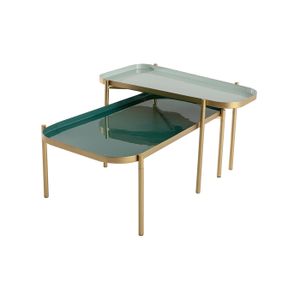 TABLE BASSE Miliboo - Tables basses gigognes laquées vertes (l