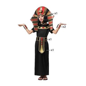 Yeahdor Déguisement Cléopâtre Enfant Fille Halloween Costume Reine Egyptienne du Nil Robe Princesse Soirée Gala Anniversaire 4-14 Ans 