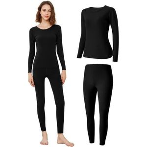 2 pièces Femme Sous-Vêtement Thermique Set , Épais Chaud Avec Double Face  Brossé Top , Automne Et Hiver