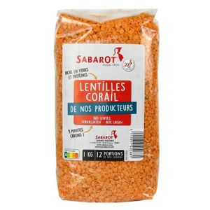 LÉGUMES SECS Lentilles corail sachet de 1kg Sabarot