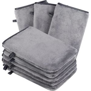 Lot de 10 gants de toilette microfibre (noir) taille 15 x 21 cm, gants de  bain de tissu éponge - Cdiscount Maison