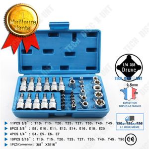 Jeu De 4 Clés TORX KS Tools - Double étoile TX-E Chrome Vanadium