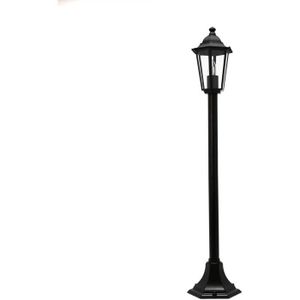 LAMPE DE JARDIN  Lampadaire Extérieur En Aluminium Et Verre Noir Ip44 Pour Jardin, Hauteur 105 Cm, E27, Lanterne Rustique Nostalgique, Éclaira[m3990]
