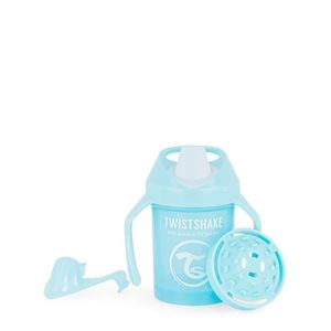 TASSE D'APPRENTISSAGE Twistshake Mini gobelet anti-éclaboussures - Bébé -Bec souple-Mixeur de fruits-230 ml-Tasse de sevrage anti-fuite-Sans BPA-4m+-Bleu