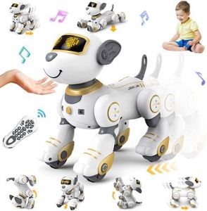 ROBOT - ANIMAL ANIMÉ Robot Chien Télécommandé Interactif VATOS - 17 Fonctions Programmables - Cadeau pour Enfants de 6 Ans et Plus