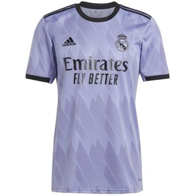 Maillot adidas Originals REAL MADRID EXTERIEUR Ref. H18489. Couleur Violet. Details. Col rond cotele. Coupe reguliere Cdiscount Sport