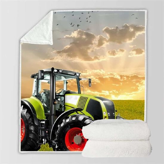 Tracteur agricole 3D, Motif Oiseau du Ciel Couverture, Couverture de canapé  150x150cm,[Z95] - Cdiscount Maison