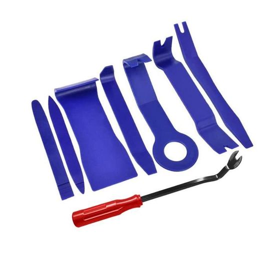 Kit D'outils Dépose Garnitures Auto - Leviers Plastique Anti-rayures Pour Panneaux, Clips, Rivets | 5 Pièces, Couleur Bleue