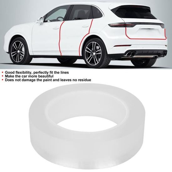 4 Autocollants Anti-chocs Pour Portières De Voiture - Bandes Réfléchissantes En Fibre De Carbone - Bleu