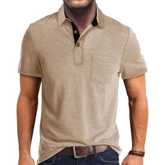 T-Shirt Femme Ete Manches Courtes Col V Avec Dentelle Casual Tee Shirt