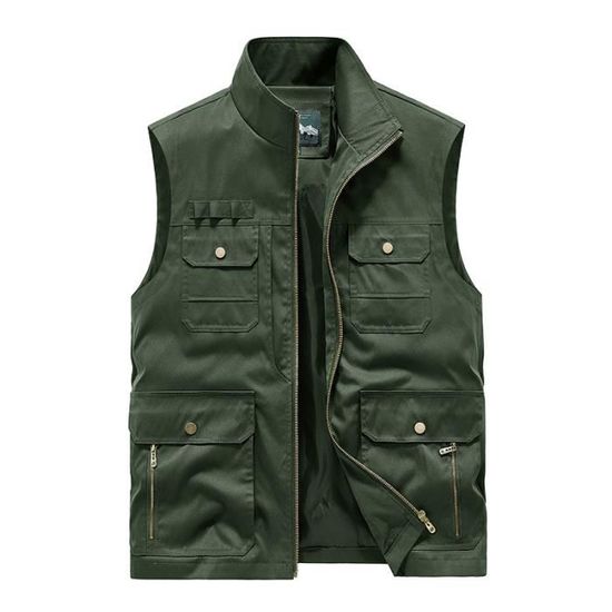 Gilet De Pêche Columbia PFG Homme – Kaki Multi-poches – Taille L – Neuf Avec étiquettes