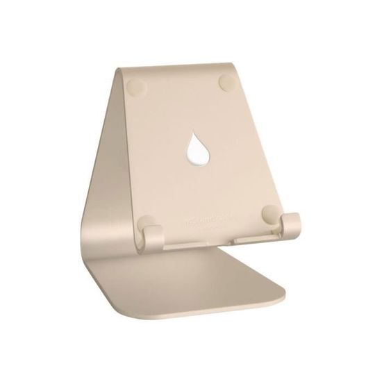 Support Bureau Rain Design MStand Mobile Pour IPhone/iPad - Argent, Incliné, Sortie Câble | Améliore Le Son