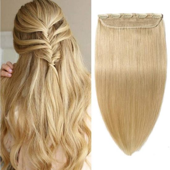 Monobande Extension Clip Naturel Rajout Cheveux Clip Naturel Lisse Volume Epais 100 Cheveux