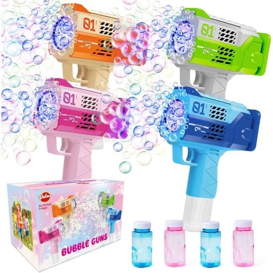 Lot De 2 Pistolets à Bulles Automatiques – 26 Trous – 4000 Bulles/min – Mariage, Anniversaire, Fête