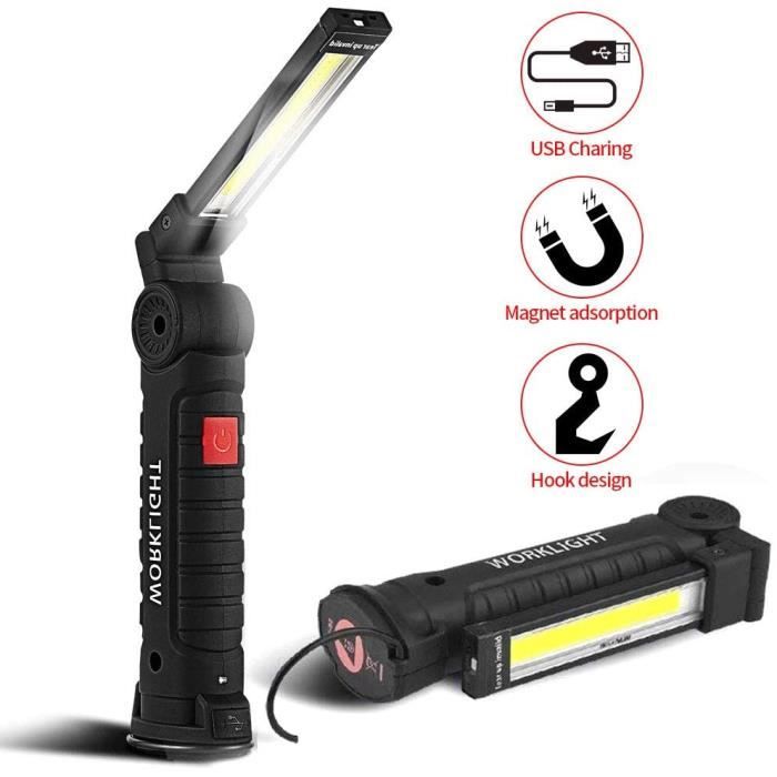Lampe de Travail - BALADEUSE - Rechargeable - 5 Modes - Base Magnétique - Étanche IP65 Lampe de Travail - BALADEUSE - Rechargeable - 5 Modes - Base Magnétique - Étanche IP65