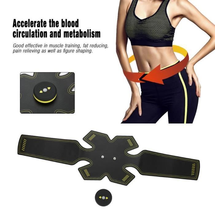 Stimulateur de muscle abdominal Massager Appareil Abdominaux Musculation Soulagement de la douleur Charge USB