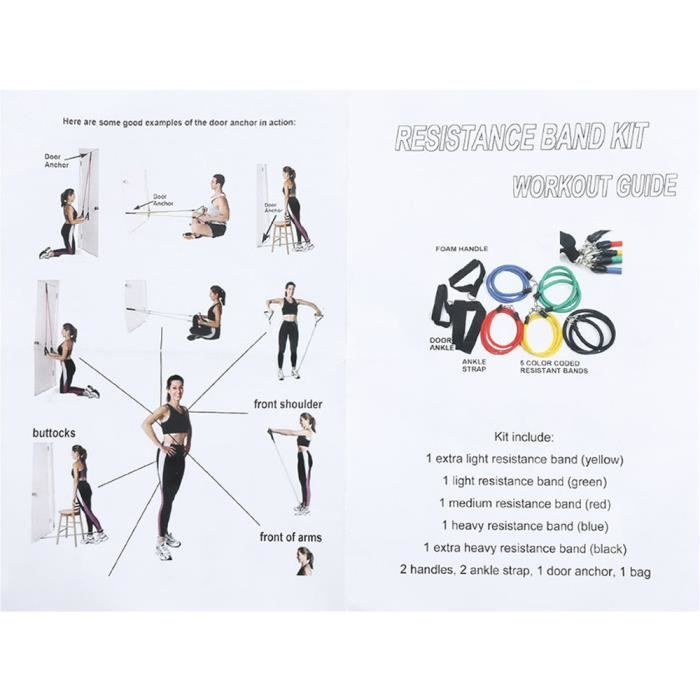 Kit de bandes de résistance - Elastique pour Musculation, Fitness, Thérapie Physique et La Formation