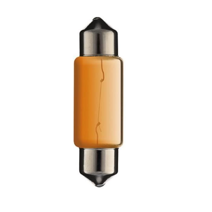AMPOULE NAVETTE ORANGE 12V 5W 10x36MM SV8.5 ECLAIRAGE INTERIEUR PLAQUE D'IMMATRICULATION FEU ARRIERE STOP CLIGNOTANT VOITURE AUTO