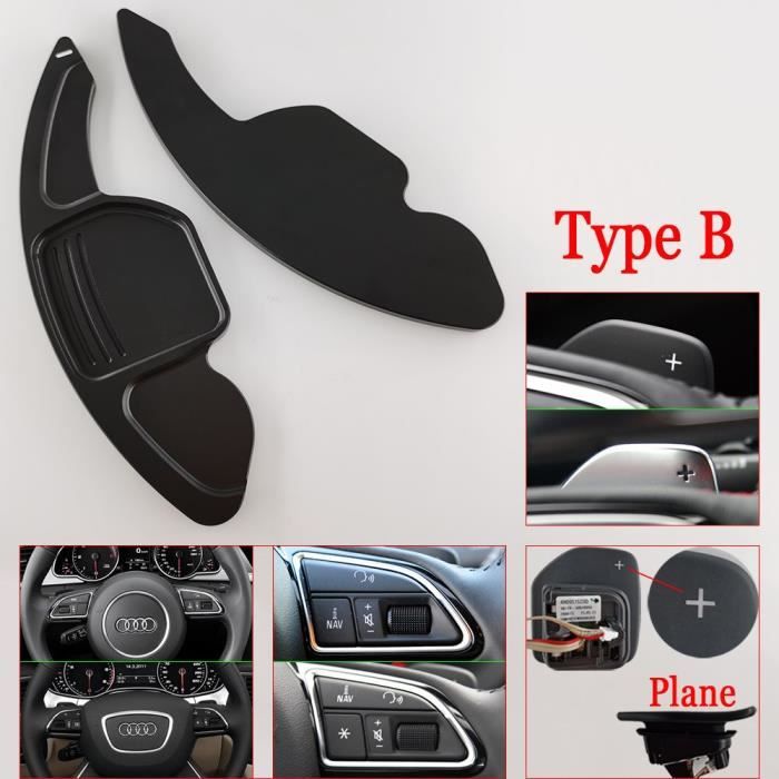 Palettes de changement de vitesse pour Audi Sline Quattro RS Q3 Q5 Q7 S3 S5 SQ5 SQ7 R8 A3 A4 A5 A6 A7 S4 TT Type B Black -QUKJ043