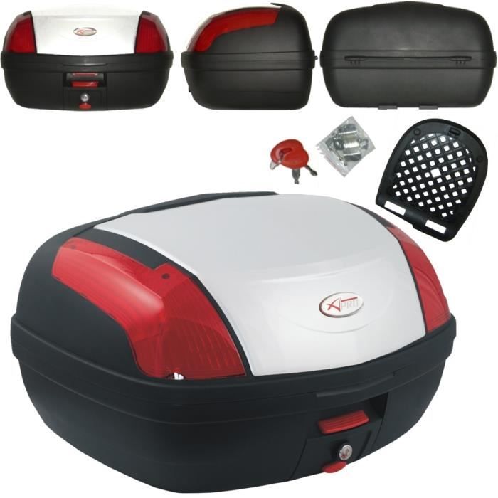 Top Case Moto Bagage Coffer Valise 46 L BLANC