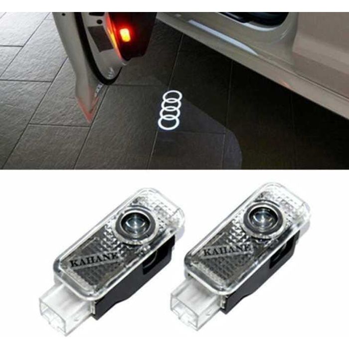 Zacharia 2pc Voiture LED AVERTISSEMENT DE PORTE AVERTISSEMENT DE LA PORTE VIEILLAGE DE LOGO POUR AUDI A4 A5 A6 B5 B6 B7 Q3 Q5 Q7 RS
