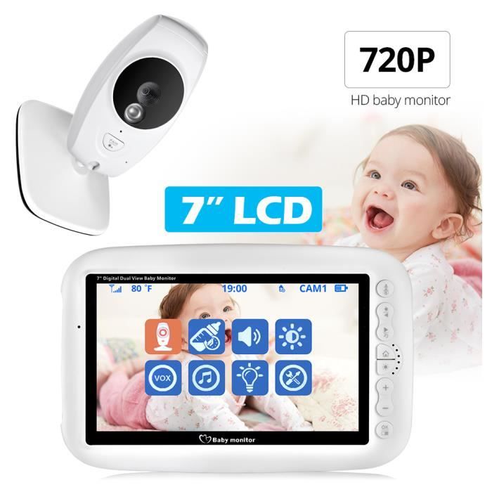 BABY PHONE - ECOUTE BEBE,Moniteur bébé sans fil 7 pouces 720P HD, caméra vidéo de sécurité pour bébé, surveillance - Type EU Plug