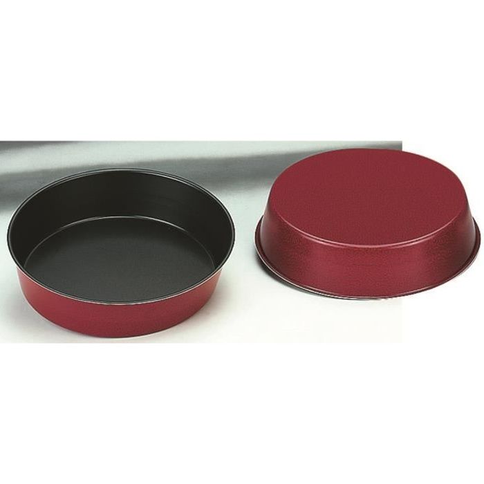 MOULE A MANQUE 32 cm ALUMINIUM ANTI-ADHERENT EXTERIEUR ROUGE MOUCHETE NOIR PASSE AU LAVE-VAISSELLE